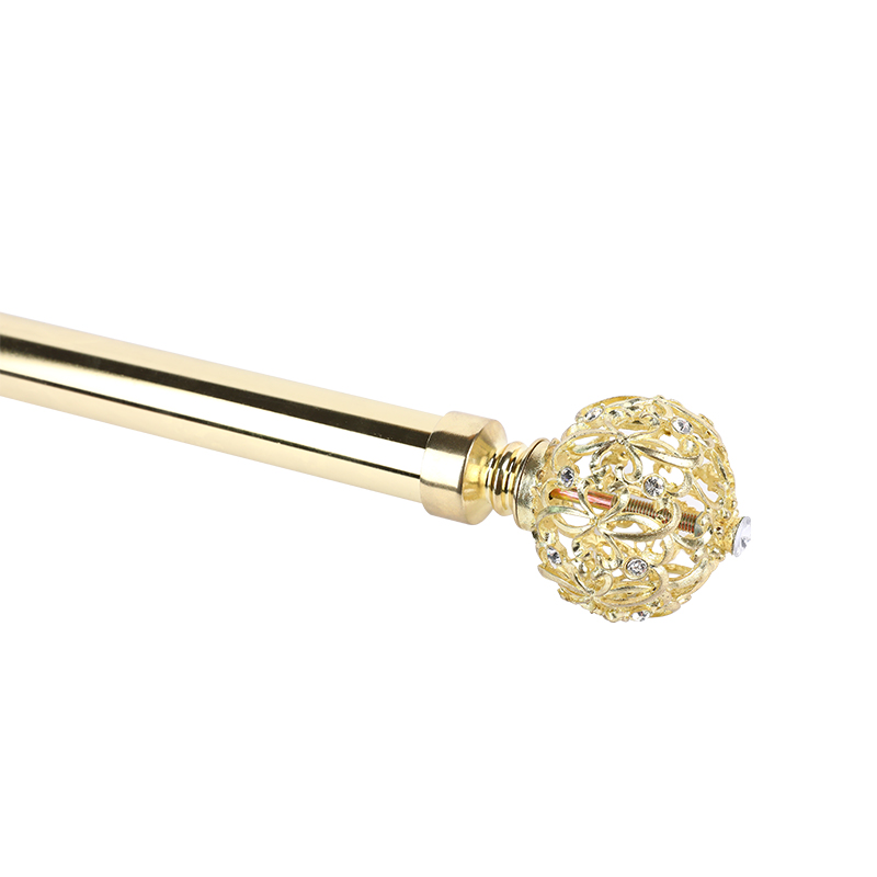 Imitation Gold ausgeschnittene Schnitzereien mit Diamant-Zink-Legierung Gardinenstange